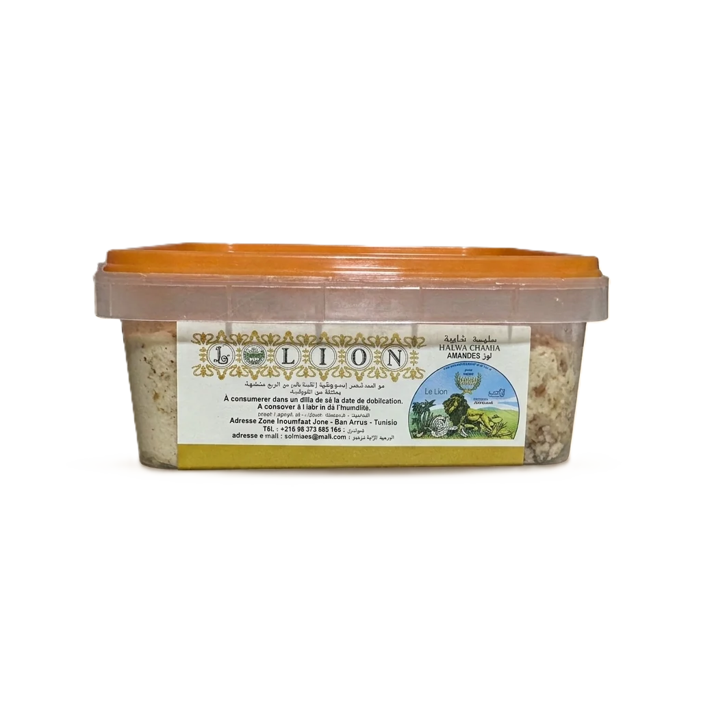 Halwa chamia Le Lion à l’amande, pot plastique 185 g