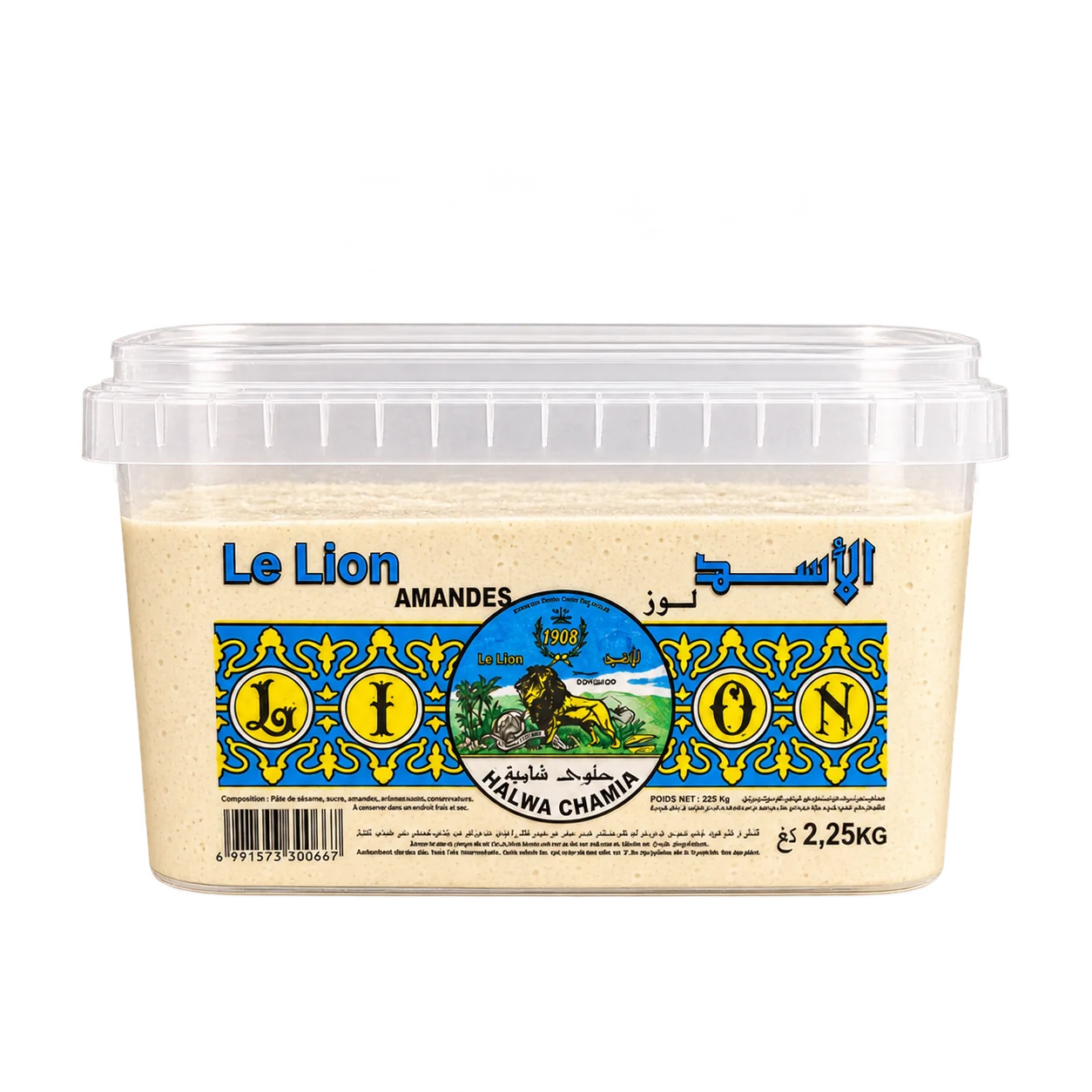 Halwa chamia Le Lion à l’amande, boîte plastique 2,25 kg